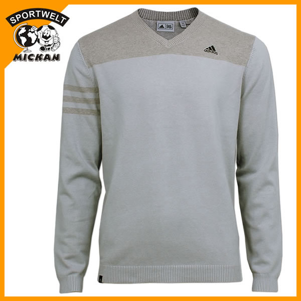 Adidas 3 Streifen V Neck Pullover Grau 47