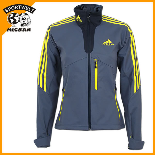 adidas Damen Coach Jacke gelb blau (A95776) adidas Damen Coach Jacke gelb blau (A95776)